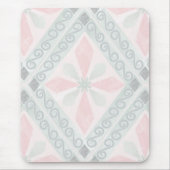 Green and pink pastel diamond pattern マウスパッド (正面)