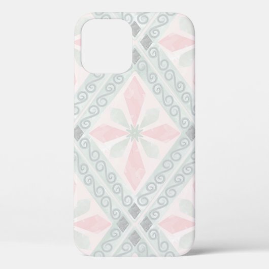 Green and pink pastel diamond pattern Case-Mate iPhoneケース (裏面)
