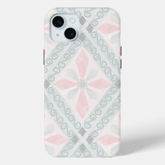 Green and pink pastel diamond pattern Case-Mate iPhoneケース (裏面)