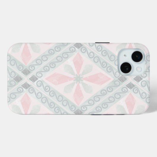 Green and pink pastel diamond pattern Case-Mate iPhoneケース (裏面 (横))