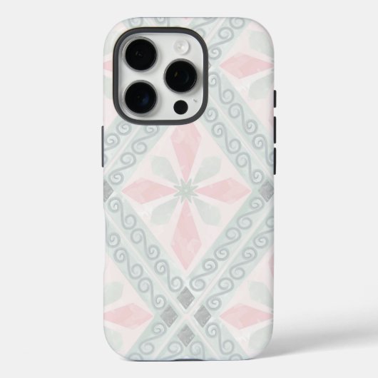 Green and pink pastel diamond pattern Case-Mate iPhoneケース (裏面)