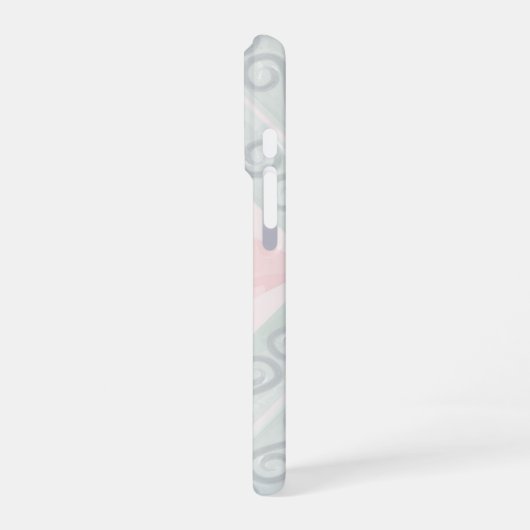 Green and pink pastel diamond pattern iPhoneケース (左側面)