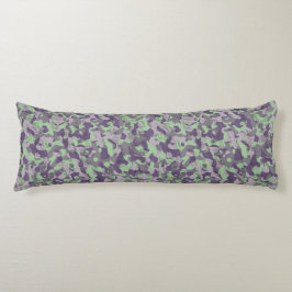 green and purple camo abstract ボディピロー