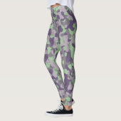 green and purple camo abstract レギンス (左)