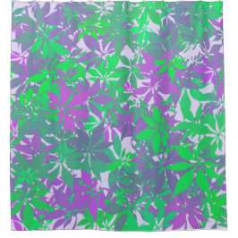 Green and Purple Chestnut Leaves シャワーカーテン