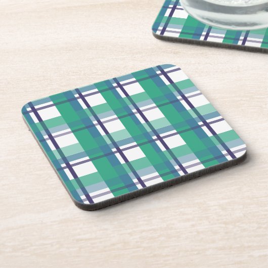 Green And Purple Tartan Pattern コースター (左側)