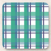 Green And Purple Tartan Pattern コースター (正面)