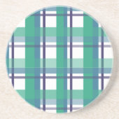 Green And Purple Tartan Pattern コースター (正面)