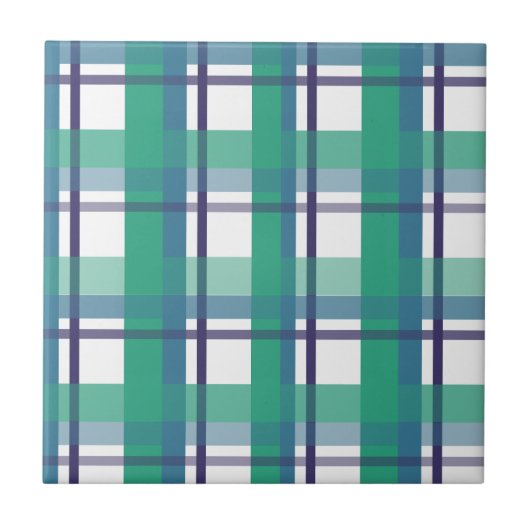 Green And Purple Tartan Pattern タイル (正面)