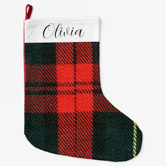 Green and Red  ラージクリスマスストッキング (正面)