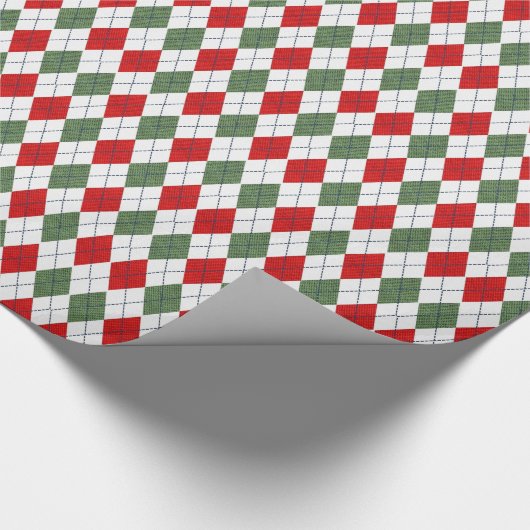 Green and Red Argyle Pattern ラッピングペーパー (角)