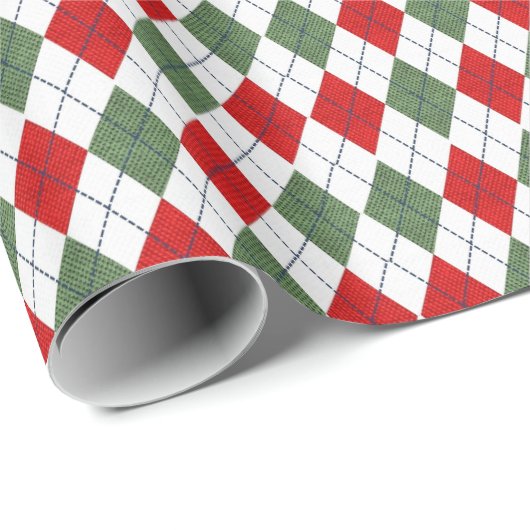 Green and Red Argyle Pattern ラッピングペーパー (ロールコーナー)