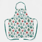 Green and Red Christmas Patterns - エプロン (正面)