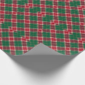Green and Red Christmas Plaid ラッピングペーパー (角)