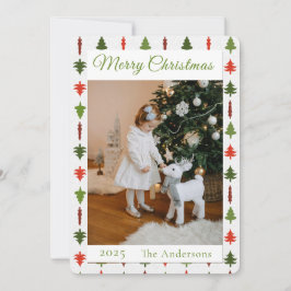 Green and Red Christmas Tree Photo  シーズンカード