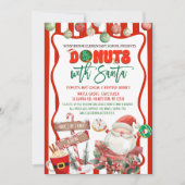 Green and Red Donuts with Santa 招待状 (正面)