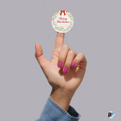 Green and Red Festive Merry Christmas  ラウンドシール