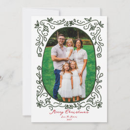 Green and Red Hand Drawn Illustrated Doodle Photo シーズンカード