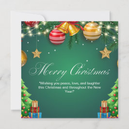 Green and Red Merry Christmas Personalized シーズンカード