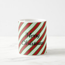 Green and Red Pinstripe Pattern コーヒーマグカップ