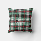Green and Red Plaid | Custom Tartan Cozy Home  クッション (裏面)