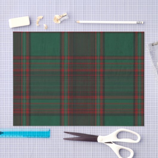 Green and Red Plaid Holiday Tissue Paper 薄葉紙 (クラフト)