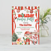 Green and Red Retro Kid's Holiday Painting Party 招待状 (スタンド正面)