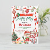 Green and Red Retro Kid's Ornament Painting Party 招待状 (スタンド正面)