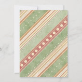 Green and Red Stripped Border Christmas Party 招待状 (裏面)
