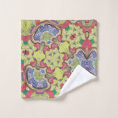 Green and Red Tapestry バスタオルセット (ウォッシュタオル)