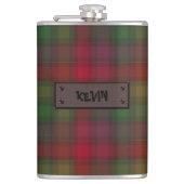 Green and red, tartan flask フラスク (正面)