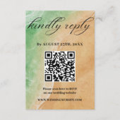 Green and Sand Shore Beach Wedding RSVP card  エンクロージャーカード (正面)