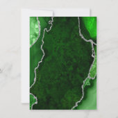 Green and Silver Agate Marble Wedding Thank You サンキューカード (裏面)
