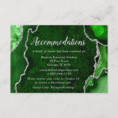 Green and Silver Agate Wedding Accommodations エンクロージャーカード (正面)