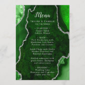 Green and Silver Agate Wedding Menu メニュー (正面)