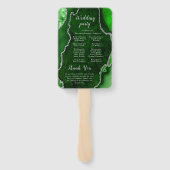 Green and Silver Agate Wedding Program ハンドファン (裏面)