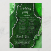 Green and Silver Agate Wedding Program プログラム (裏面)