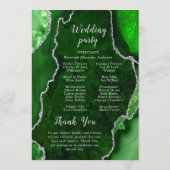 Green and Silver Agate Wedding Program プログラム (裏面)