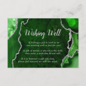 Green and Silver Agate Wedding Wishing Well エンクロージャーカード (正面)