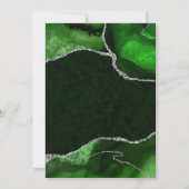 Green and Silver Faux Glitter Agate Birthday サンキューカード (裏面)