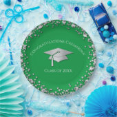 Green and Silver Graduation ペーパープレート (パーティー)