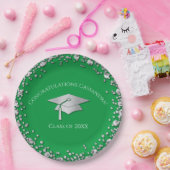 Green and Silver Graduation ペーパープレート (パーティー)