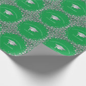 Green and Silver Graduation ラッピングペーパー (角)