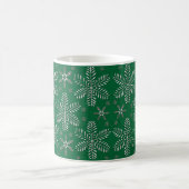Green and Silver Snowflakes Christmas Mug コーヒーマグカップ (中央)