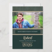 Green and Taupe Graduation Class 2025写真 招待状 (正面)