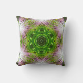 GREEN AND WHITE ABSTRACT DRAWING. SAMER BRASIL. 2 クッション (正面)