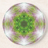 GREEN AND WHITE ABSTRACT DRAWING. SAMER BRASIL. 2 コースター (正面)