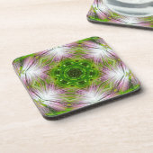 GREEN AND WHITE ABSTRACT DRAWING. SAMER BRASIL. 2 コースター (左側)