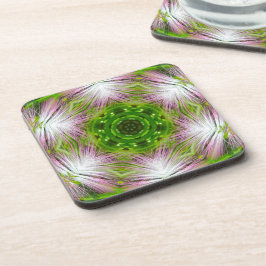 GREEN AND WHITE ABSTRACT DRAWING. SAMER BRASIL. 2 コースター