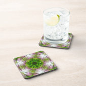 GREEN AND WHITE ABSTRACT DRAWING. SAMER BRASIL. 2 コースター (右側)